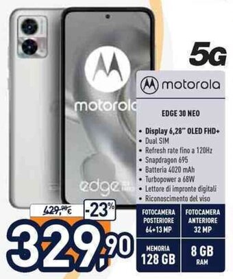 Unieuro Motorola Edge 30 Neo 5G offerta