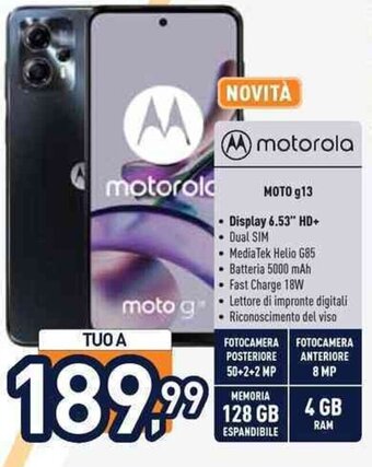 Unieuro Motorola Moto g13 offerta
