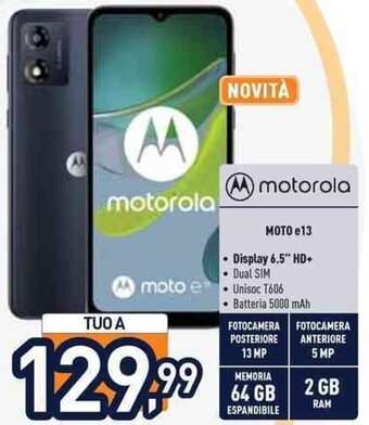 Unieuro Motorola Moto e13 offerta
