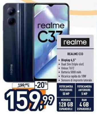 Unieuro Realme C33 offerta