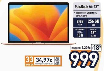Unieuro MacBook Air 13" offerta