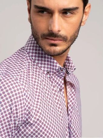 Invidia Camicia uomo in popeline stampa pois offerta