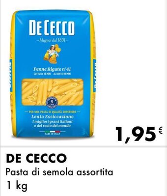 Iper Tosano De Cecco Pasta di semola assortita 1 kg offerta