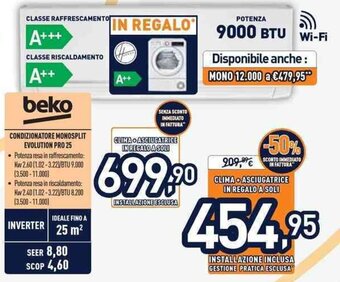 Unieuro Beko Condizionatore Monosplit Evolution Pro 25 offerta