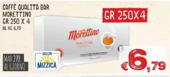 MAX Supermercati Caffè Qualità Bar Morettino 250x4gr al 6,79 kg offerta