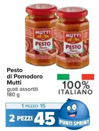 Carrefour Mutti Pesto di Pomodoro gusti assortiti 180 g offerta