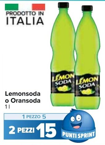 Carrefour Lemonsoda o Oransoda 1 l offerta