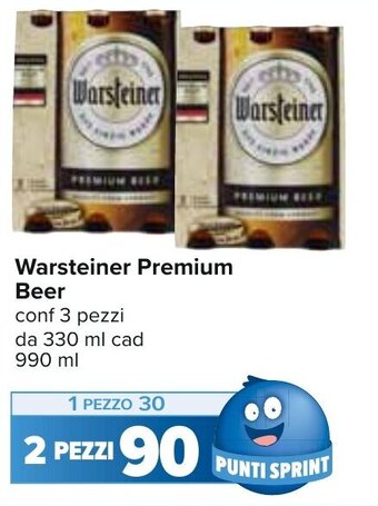 Carrefour Warsteiner Premium Beer conf 3 pezzi da 330 ml cad 990 ml offerta