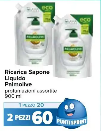 Carrefour Palmolive Ricarica Sapone Liquido profumazioni assortite 900 ml offerta