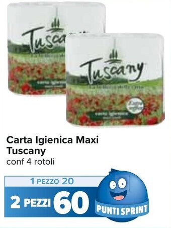 Carrefour Tuscany Carta Igienica Maxi conf 4 rotoli offerta