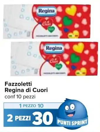 Carrefour Regina di Cuori Fazzoletti conf 10 pezzi offerta