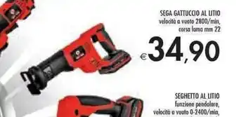 Sega Gattuccio Al Littion velocità a vuoto 2800/min. corsa lama 22 mm
