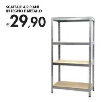 Bennet Scaffale 4 Ripiani In Legno E Metallo offerta