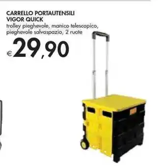 Bennet Vigor Quick Carrello Portautensili trolley pieghevole, manico telescopico, pieghevole salvaspazio, 2 ruote offerta