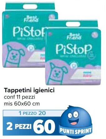 Carrefour Tappetini igienici conf 11 pezzi mis 60x60 cm offerta