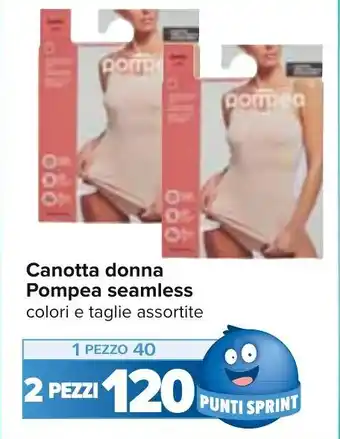 Carrefour Pompea Canotta donna seamless colori e taglie assortite offerta