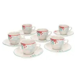 Set 6 Tazzine Caffè Tognana Iris Con Piatto - New Bone China, Design Multicolore, Lavabile - Foto 9