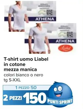 Carrefour Liabel T-shirt uomo in cotone mezza manica offerta