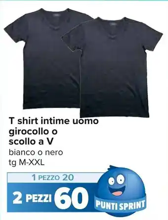 Carrefour T shirt intime uomo girocollo o scollo a V offerta
