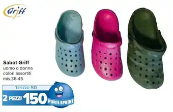 Carrefour Griff Sabot uomo o donna colori assortiti mis. 36-45 offerta