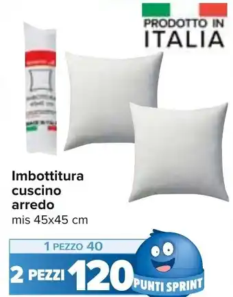 Carrefour Imbottitura cuscino arredo mis 45x45 cm offerta