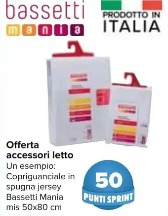 Carrefour Bassetti Mania Copriguanciale in spugna jersey mis 50x80 cm offerta