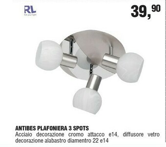 Antibes Plafoniera 3 Spots