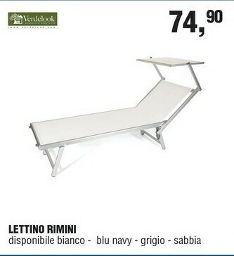 BricolaRge Verdelook Lettino Rimini Disponibile Bianco - Blu Navy - Grigio - Sabbia offerta