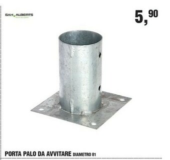 BricolaRge Porta Palo Da Avvitare Diametro 81 offerta