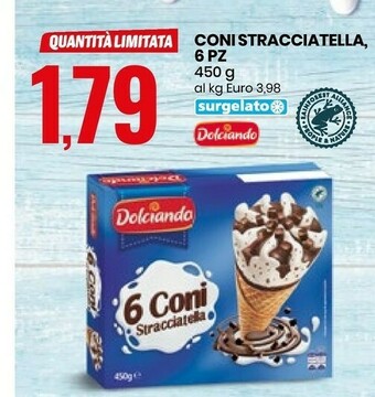 Eurospin Dolciando Coni Stracciatella 6 Pz offerta