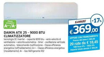 Galassia Daikin Atx 25 - 9000 Btu Climatizzatore offerta