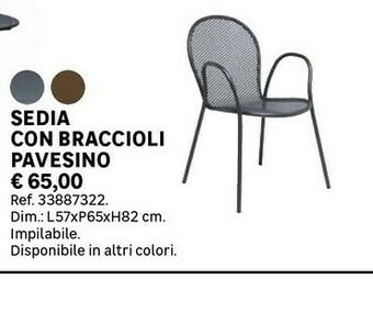 Leroy Merlin Sedia Con Braccioli Pavesino offerta