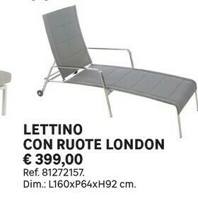 Leroy Merlin Lettino Con Ruote London offerta