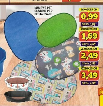Maury's Pet Cuscino Per Cesta Ovale