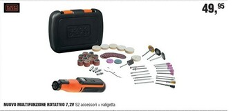 Black & Decker Nuovo Multifunzione Totativo 7,2 V 52 Accessori + Valigetta