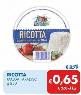 MD Discount Malga paradiso ricotta offerta
