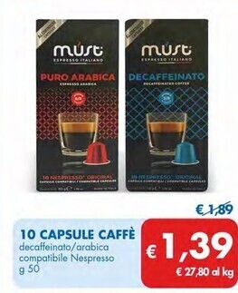 MD Discount 10 capsule caffé offerta