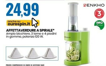 Eurospin Enkho Affettaverdure A Spirale offerta