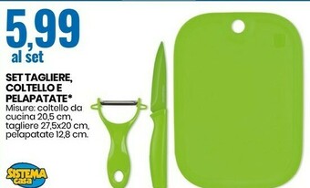 Sistema Casa Set Tagliere Coltello E Pelapatate