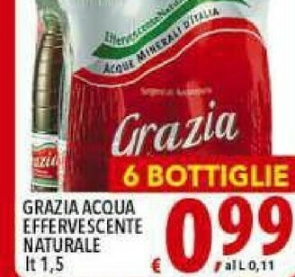 Iper Triscount Grazia Acqua Effervescente Naturale 1500ml offerta
