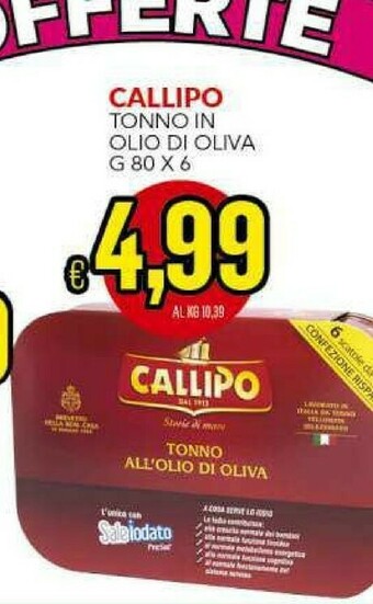 Iper Triscount Callipo Tonno All'Olio Di Oliva 80 G(ml) offerta