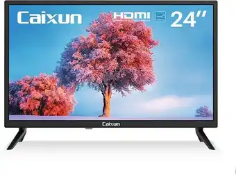 Caixun tv 24 pollici, hd televisore con 3 hdmi e 2 usb, dvb-t/t2/c/s/s2, tv e monitor a doppio uso, ideale per piccoli spa...