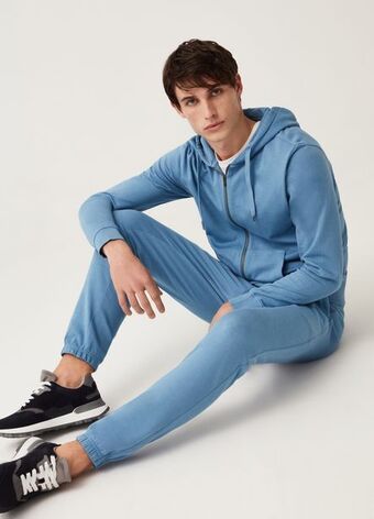 Full-zip in felpa con cappuccio