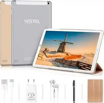 Amazon Yestel tablet 10 pollici tablet android 11 con 4 gb ram + 64 gb rom - wifi | bluetooth | gps, 8000mah con custodia-dorato offerta