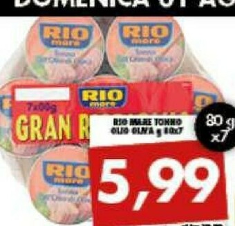Gros Rio Mare Tonno All'Olio Di Oliva 80 G(ml) offerta