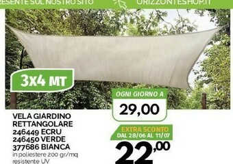 Orizzonte Vela Giardino Rettangolare offerta