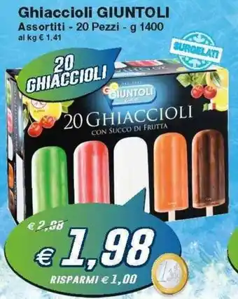 Prix Quality Giuntoli Ghiaccioli 20 pezzi 1400g offerta