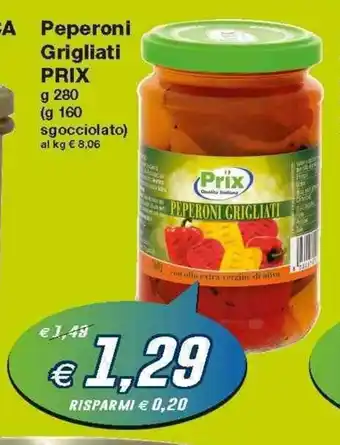 Prix Quality Prix Peperoni Grigliati 280g offerta