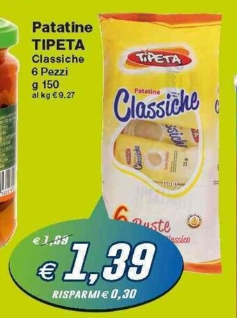 Prix Quality Tipeta Patatine 6 pezzi 150g offerta