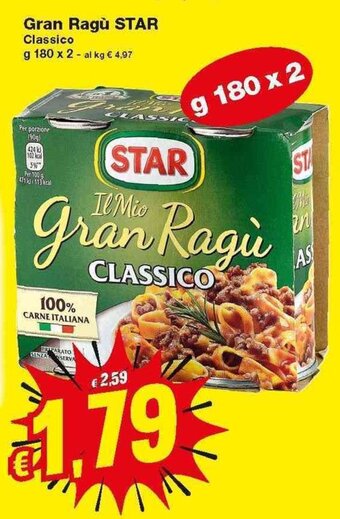 Prix Quality Star Gran Ragù Classico 180g x 2 offerta